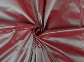 100% Pure Silk Taffeta Fabric Cherry Red x Peach colour 60&quot; wide TAF278[10]