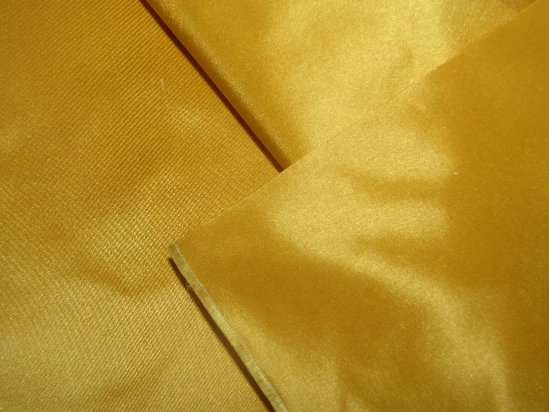 100% Pure SILK TAFFETA FABRIC Deep Yellow color 54" wide TAF198[8]