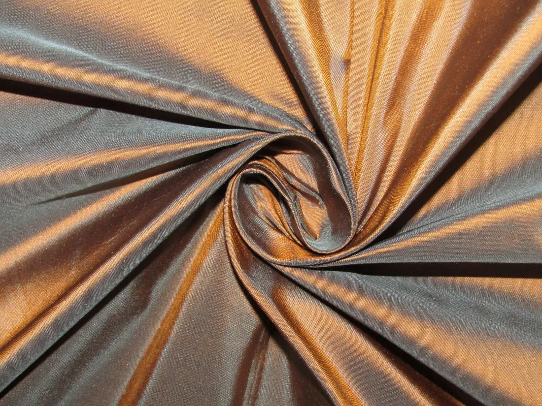 100% pure silk taffeta fabric iridescent COPPER x BLUE 54 inches wide TAF244