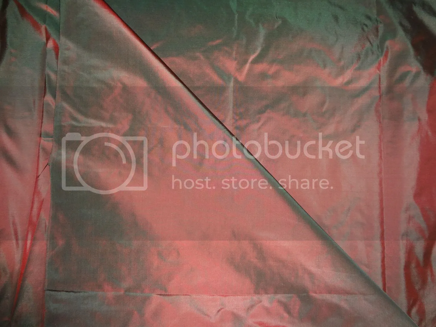 100% Pure SILK TAFFETA FABRIC Iridescent Orange x Green colorTAF200[1]