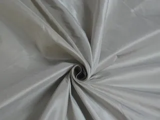 100% Pure SILK TAFFETA FABRIC Silverish Grey continuous piece