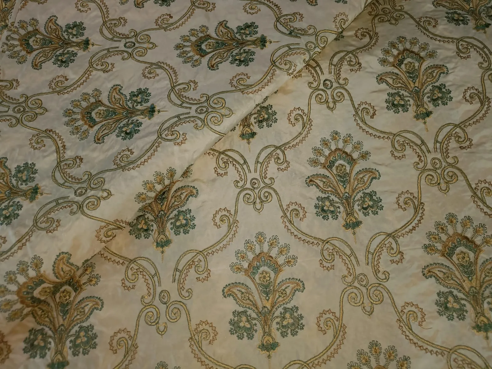 100% Silk taffeta 54" wide embroidered TAFEMB20