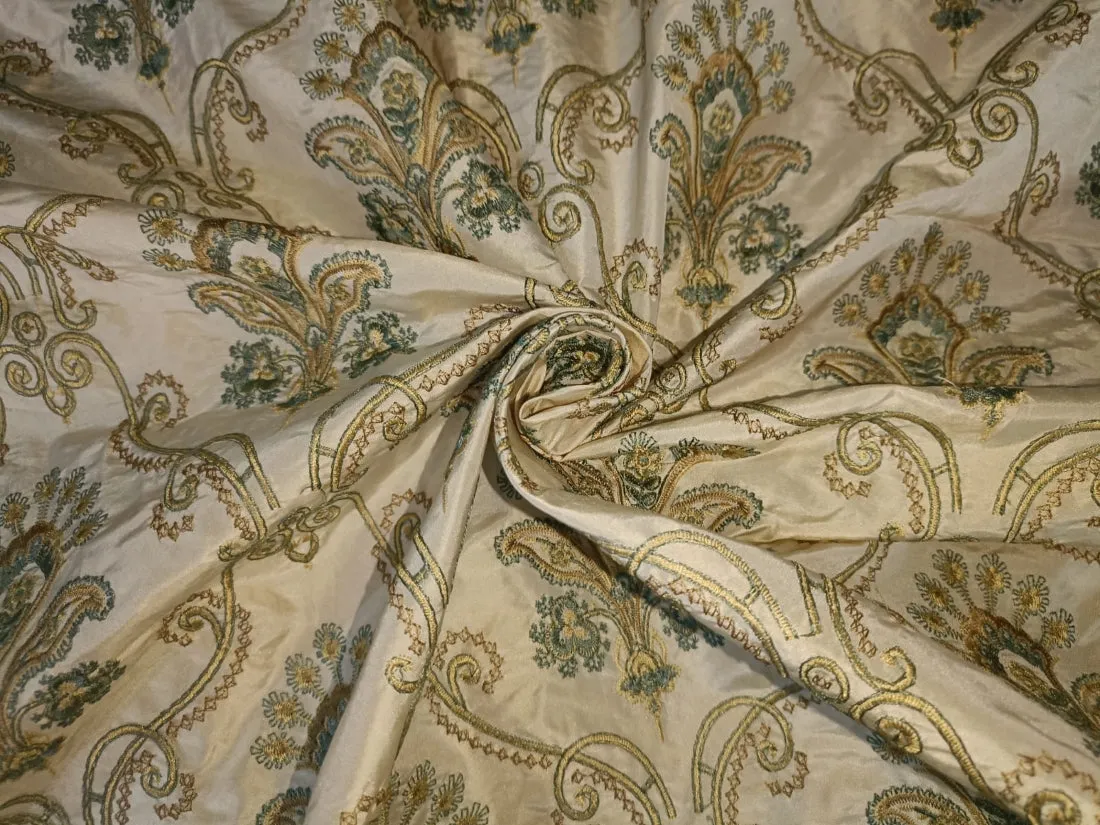 100% Silk taffeta 54" wide embroidered TAFEMB20