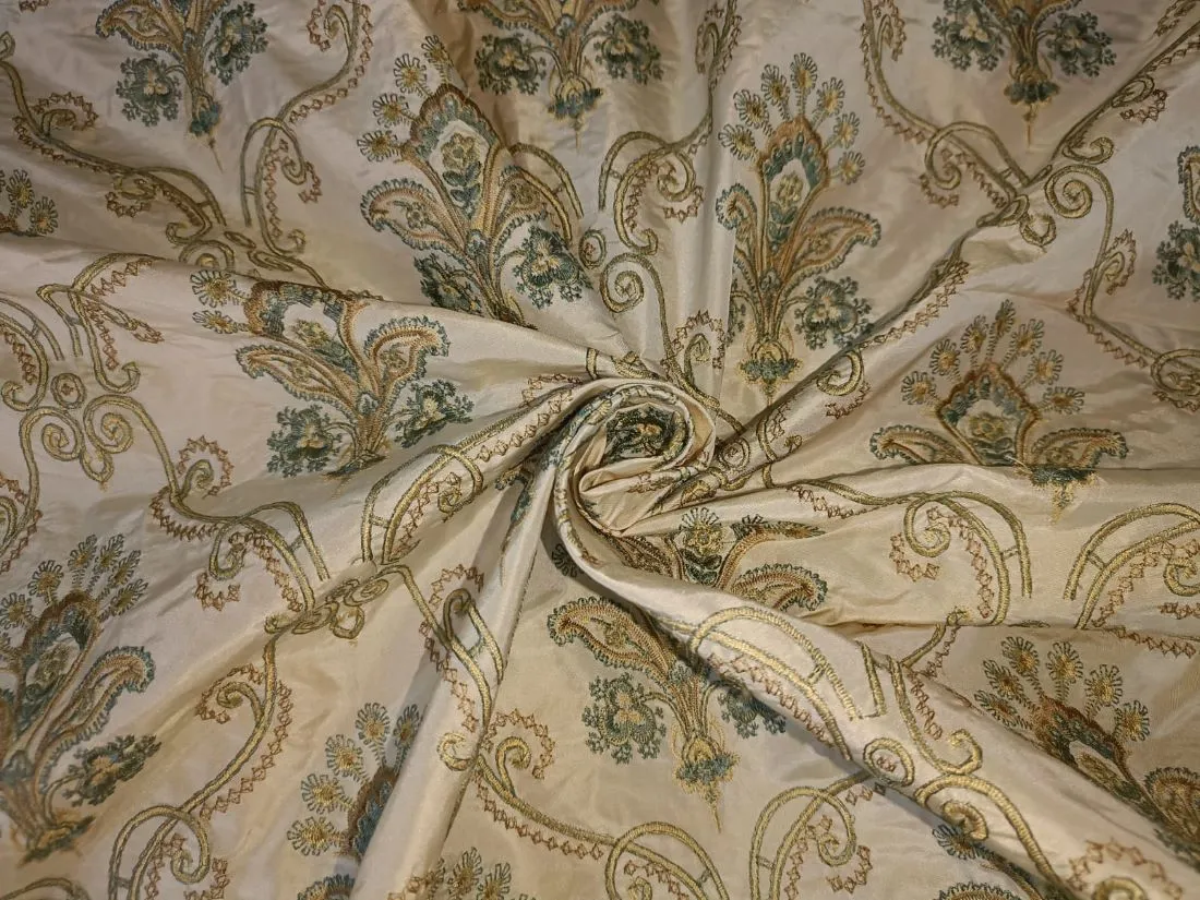 100% Silk taffeta 54" wide embroidered TAFEMB20