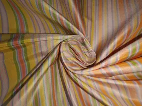 100% silk taffeta fabric multi colour stripes-superb 54" wide Taf#S113