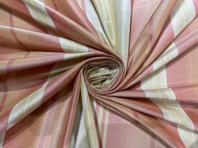 100% Silk Taffeta Fabric Multi colour superb stripes 54"  wide TAFS#25