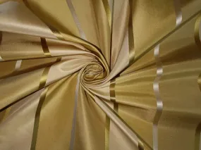 100% Silk Taffeta Fabric shades of gold with satin stripes 54" TAFS63