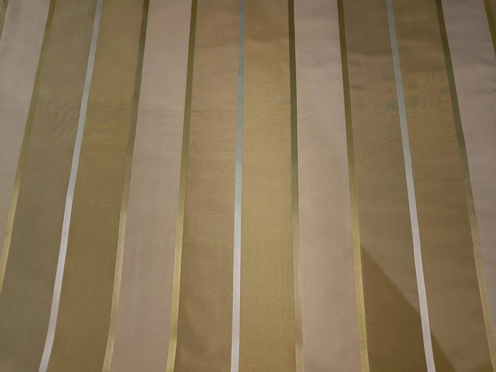 100% Silk Taffeta Fabric shades of gold with satin stripes 54" TAFS63