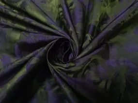 100% Silk Taffeta Jacquard Fabric purple and green floral  54" wide TAFJACNEW8