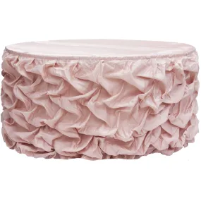 14ft Gathered Lamour Satin Table Skirt - Blush/Rose Gold