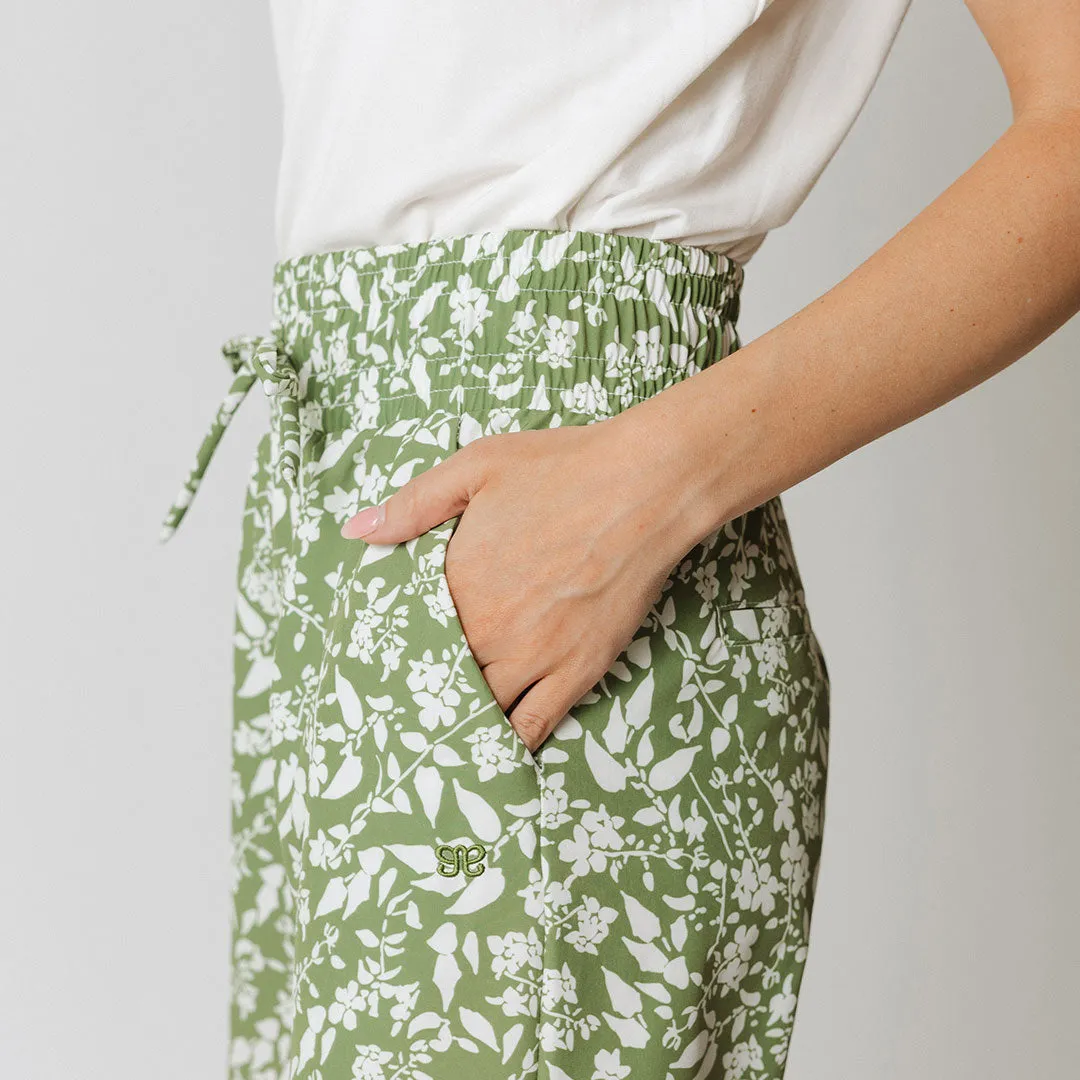 Audrey Wide Leg Pants, Sage Ivy