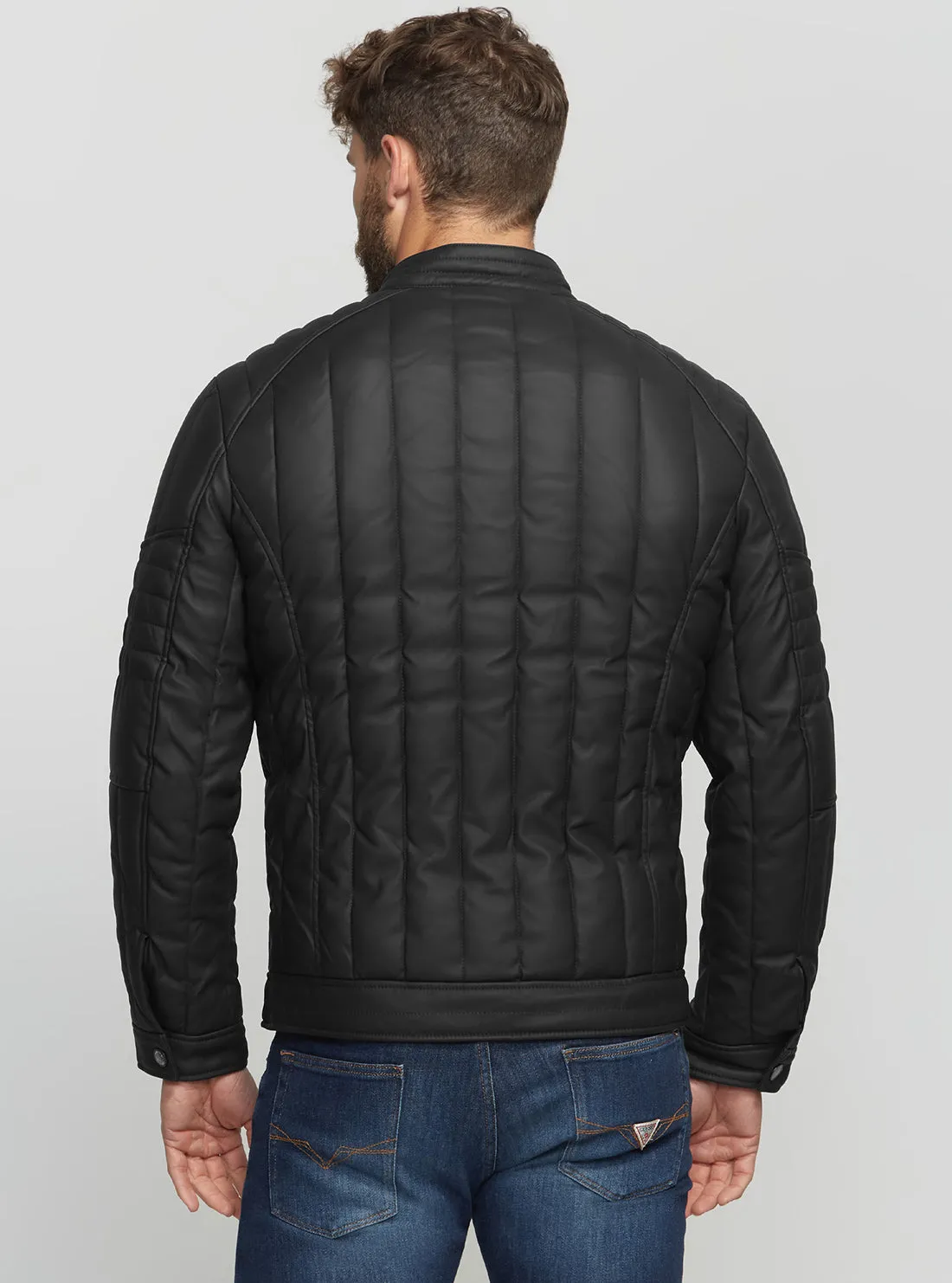 Black Stretch Biker Jacket