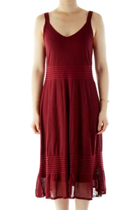 Burgundy Silk Dress