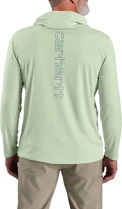 Carhartt Men's Force Sun Defender Lightweight Long-Sleeve Hooded Logo Graphic T-Shirt