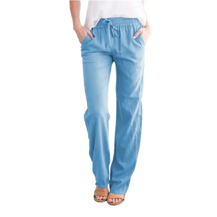 Casual Wide Leg Linen Pants