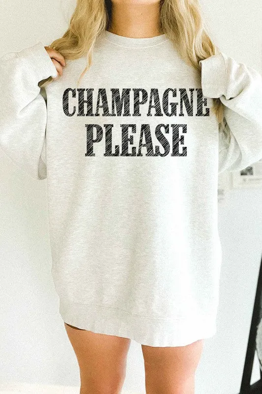 CHAMPAGNE PLEASE OVERSIZED SWEATSHIRT