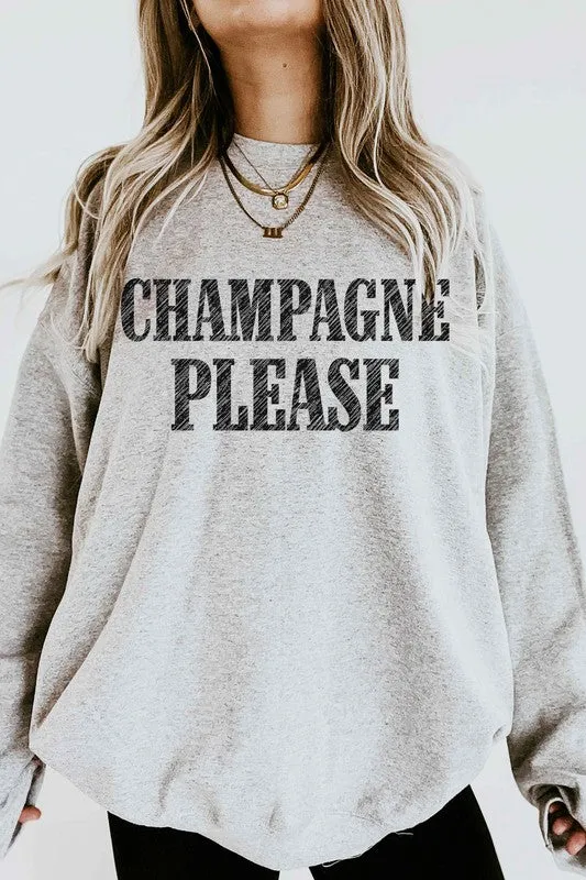 CHAMPAGNE PLEASE OVERSIZED SWEATSHIRT