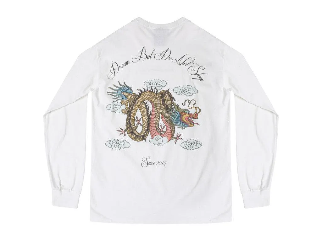 Chinese Dragon Design On A White Long Sleeved T-shirt