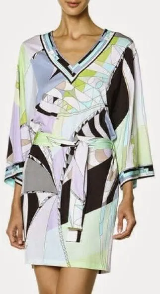 Color-Block Printed Jersey Silk Dress