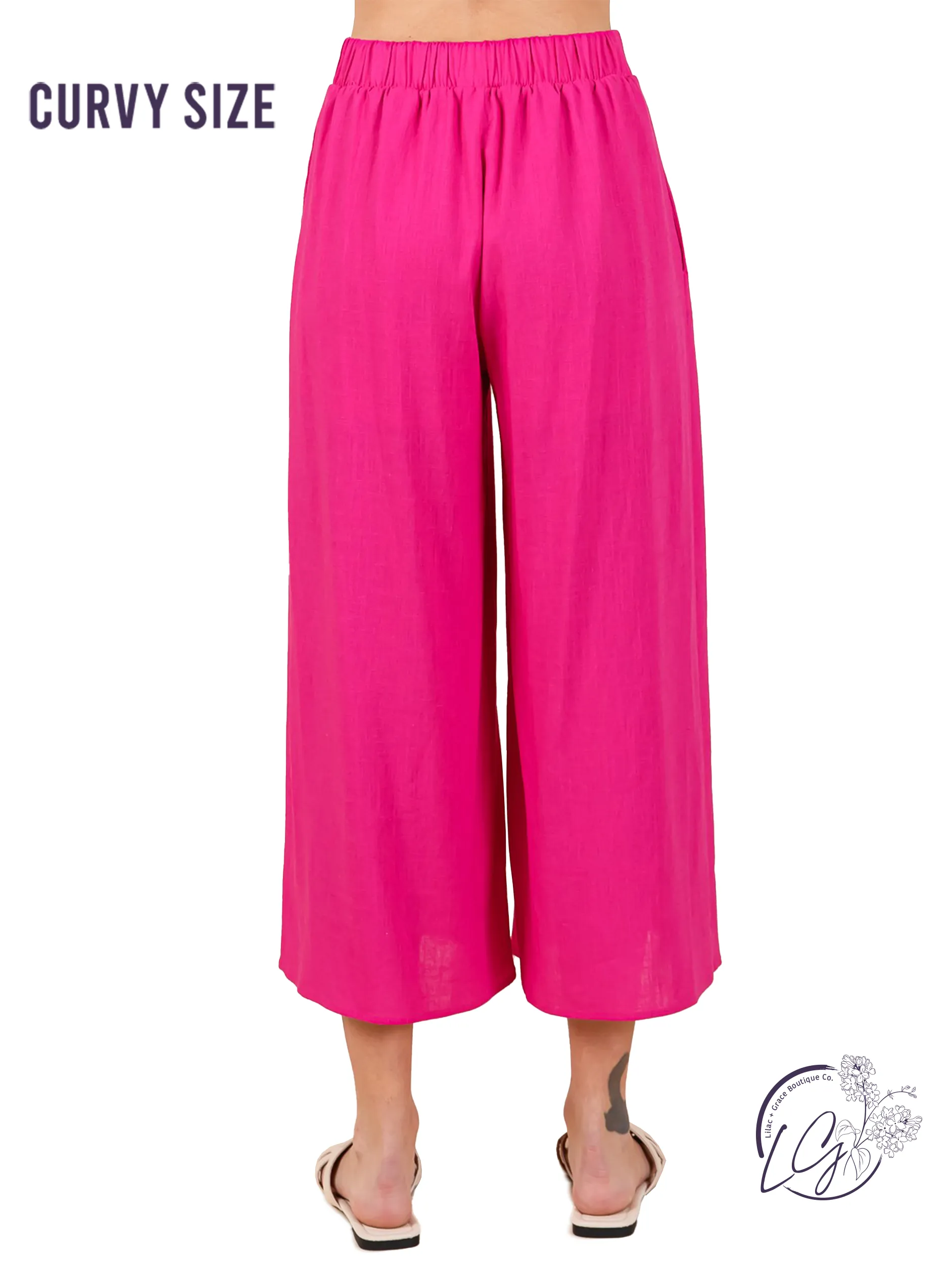 Curvy Light & Luxe Wide Leg Linen Pants