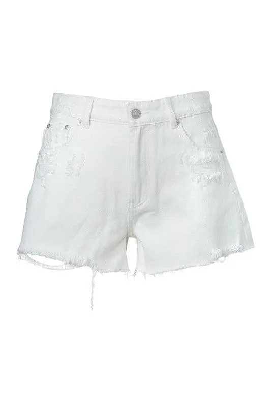 Daisy Lou Distressed denim shorts