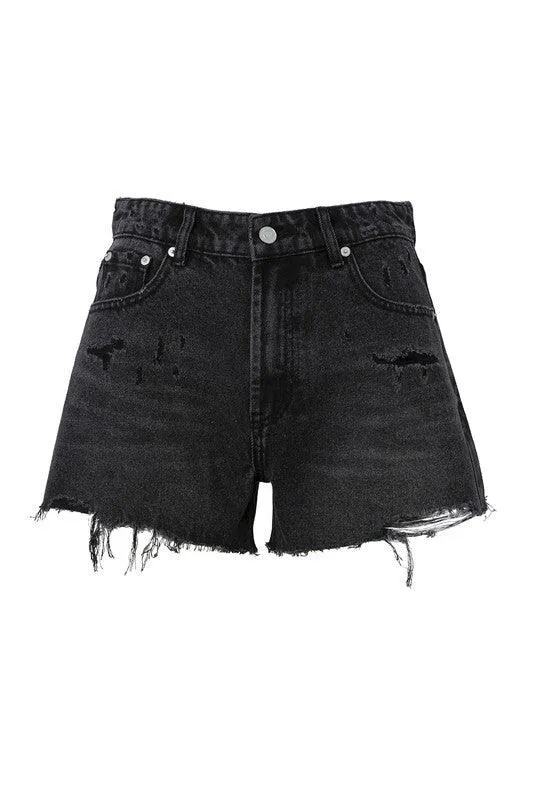 Distressed Denim Shorts