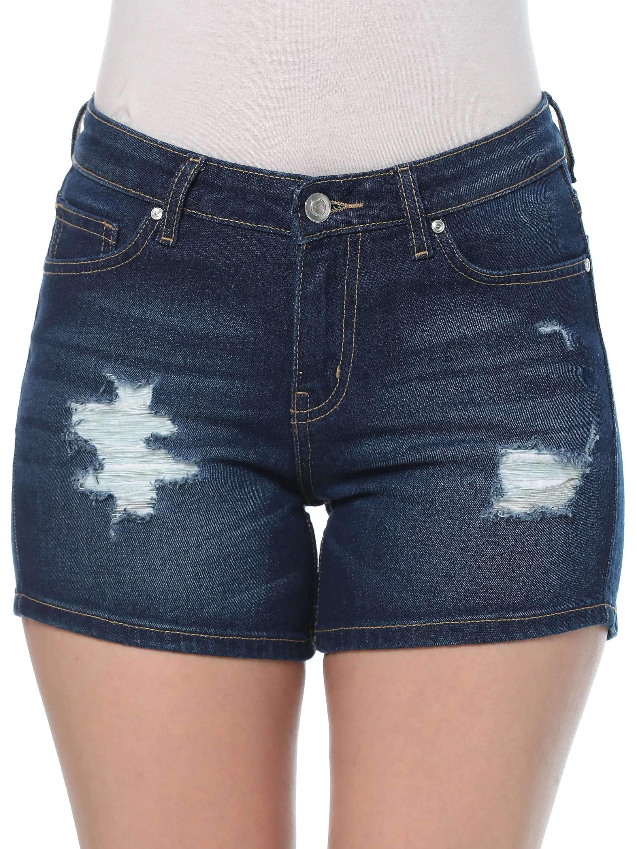 Distressed Denim Shorts