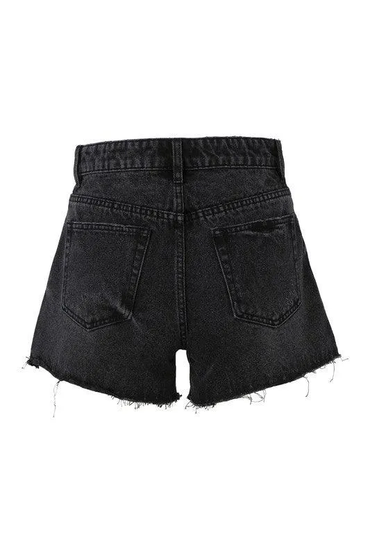 Distressed Denim Shorts