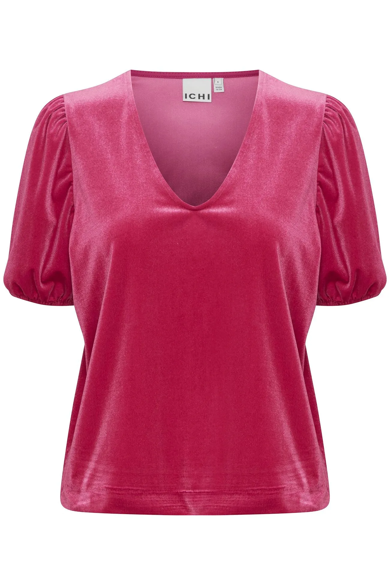 Ichi Fuchsia Velvet Top