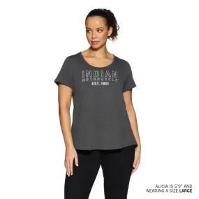 Indian Motorcycle Womens Outline Logo Athlete T-Shirt Gray