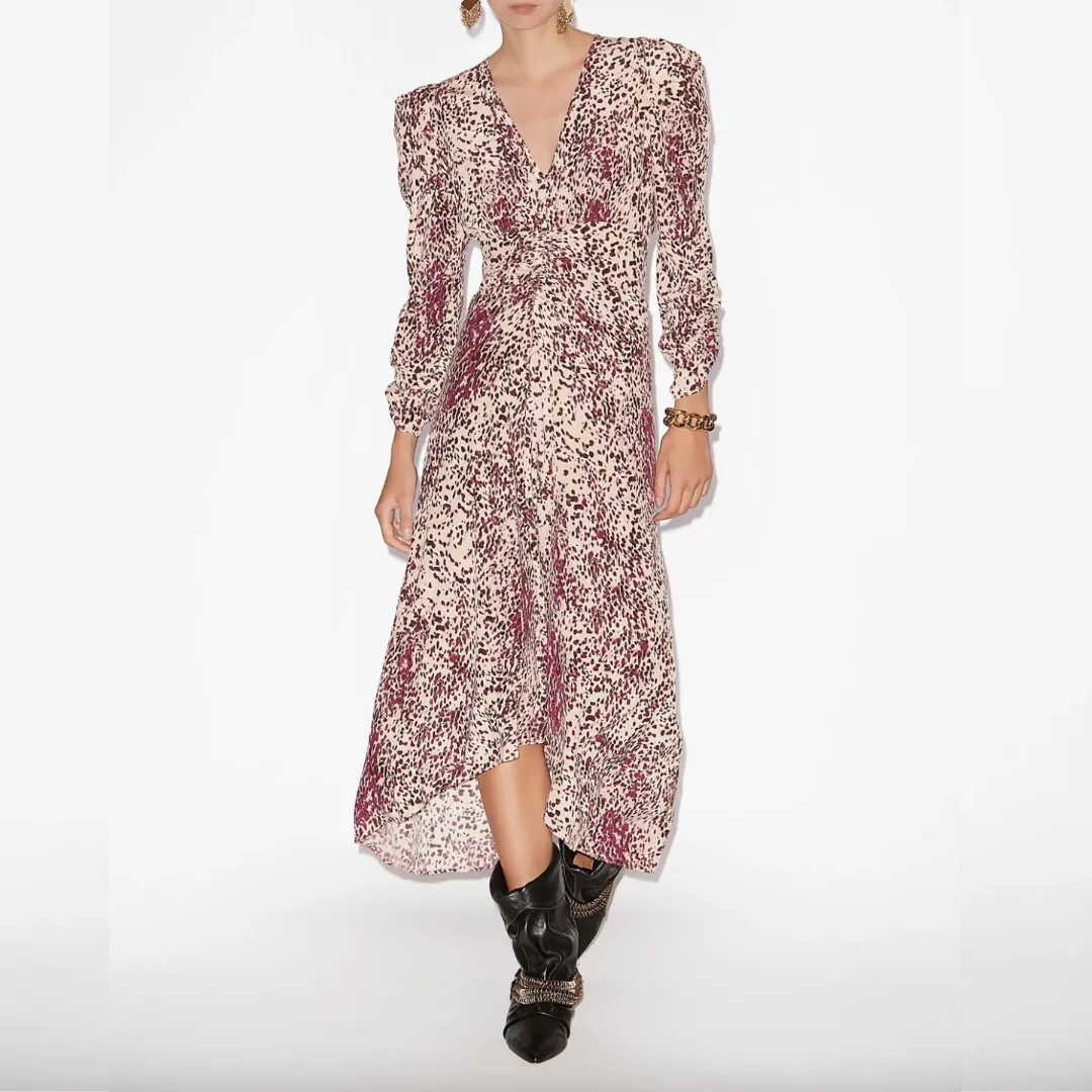 Isabel Marant Albini Dress - Purple/Ecru