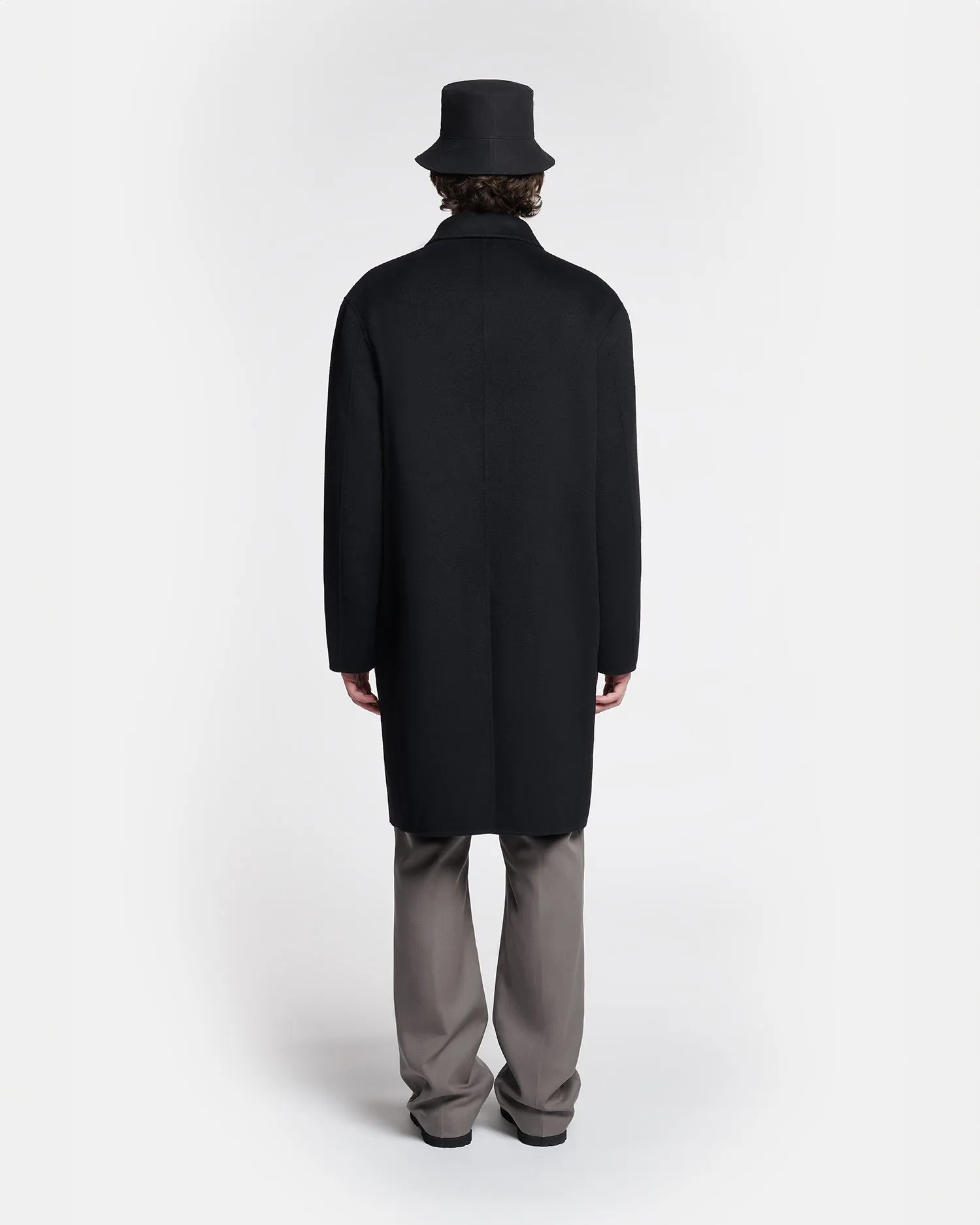 Janno - Double Wool Silk Coat - Black