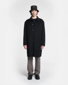 Janno - Double Wool Silk Coat - Black