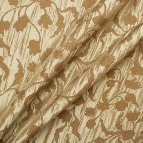 Khaki Floral Jacquard Crepe