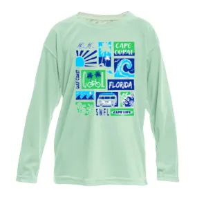 Kids Beach Collage Sun Shirt - UPF50 Sun Protection Beach Shirt