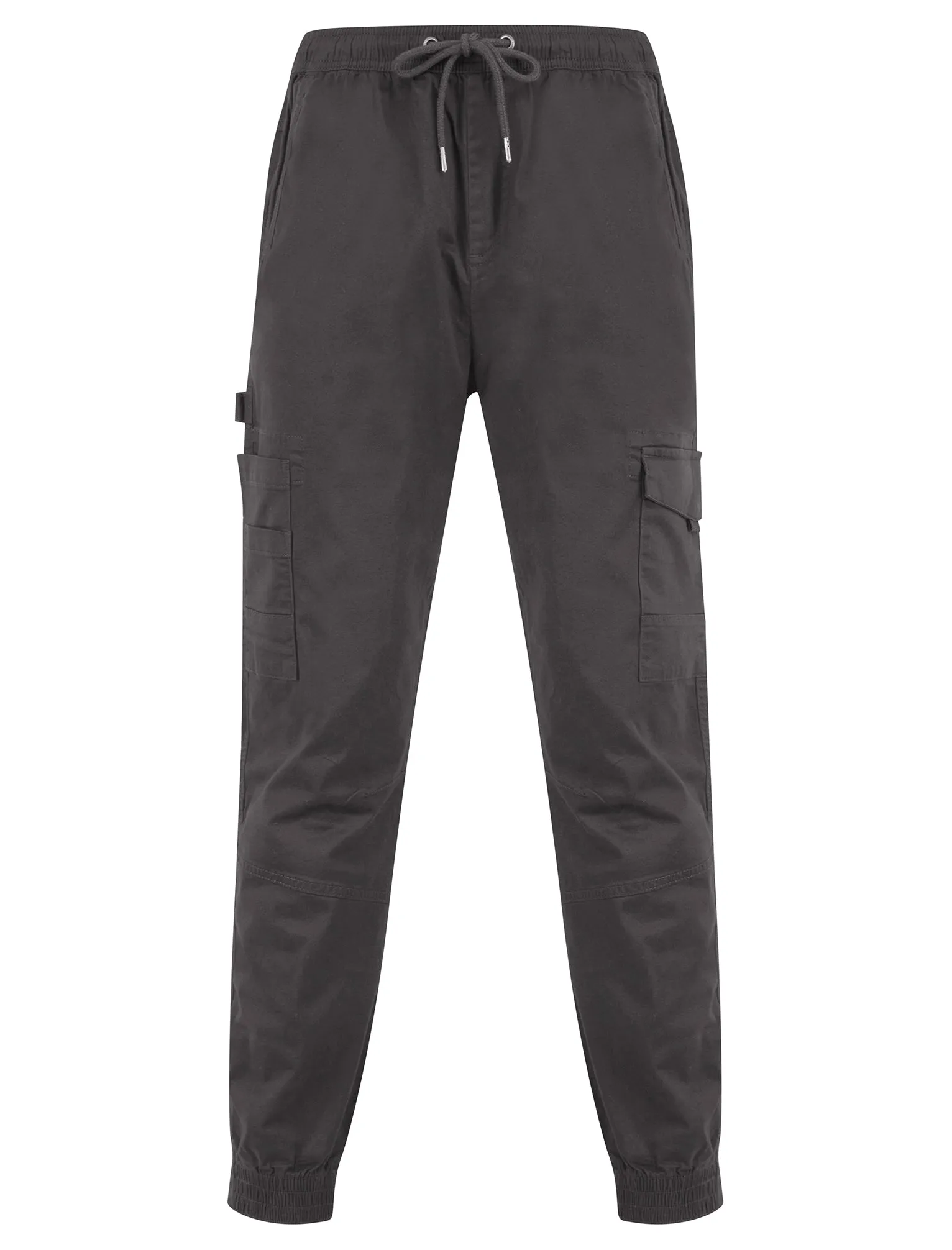 Lance Cotton Twill Cuffed Multi-Pocket Cargo Jogger Pants in Asphalt Grey - Tokyo Laundry