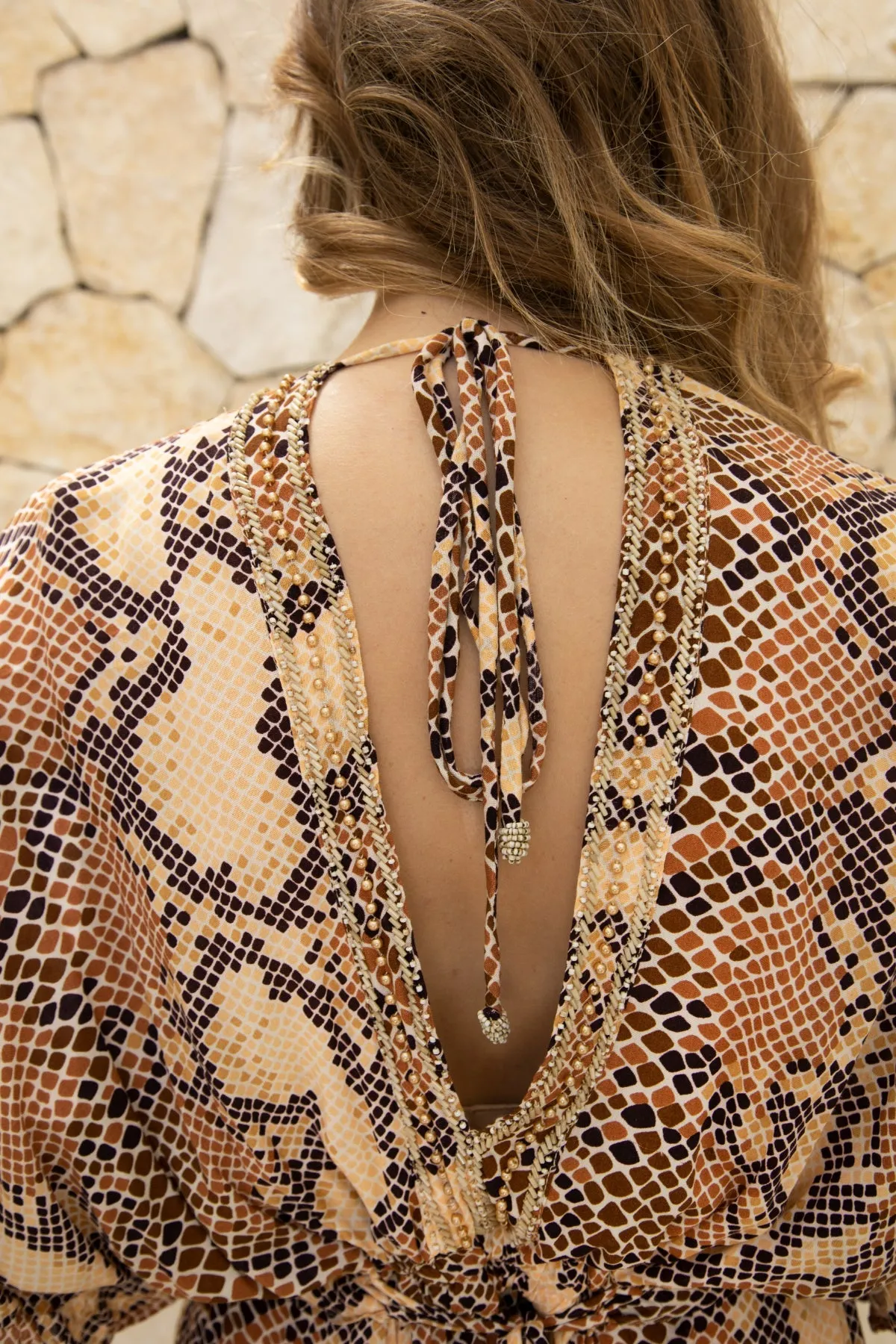 Marilla Long Kaftan // Animal Print