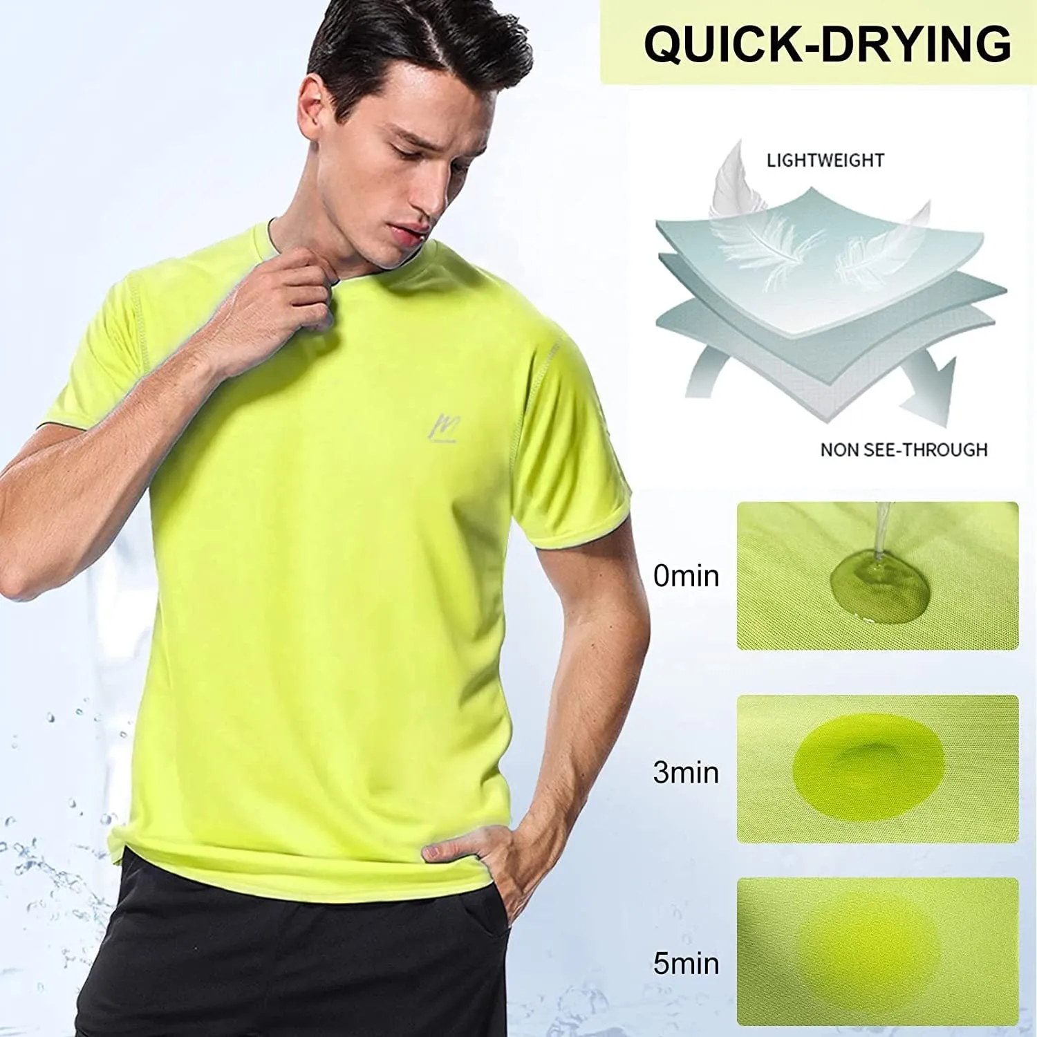 Men's Swim Shirts Rash Guard UPF 50  Sun Protection Shirt Quick Dry SPF Short Sleeve Workout Fishing Running T Shirts