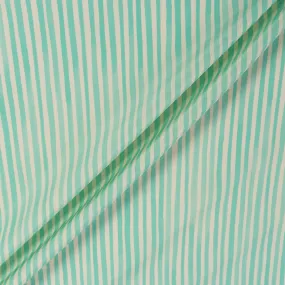 Mint Green 'Striped' Pure Silk Cream Faille