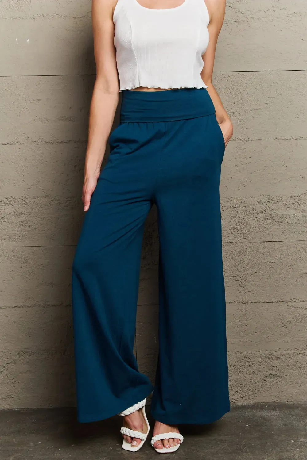 My Best Wish Full Size High Waisted Palazzo Pants