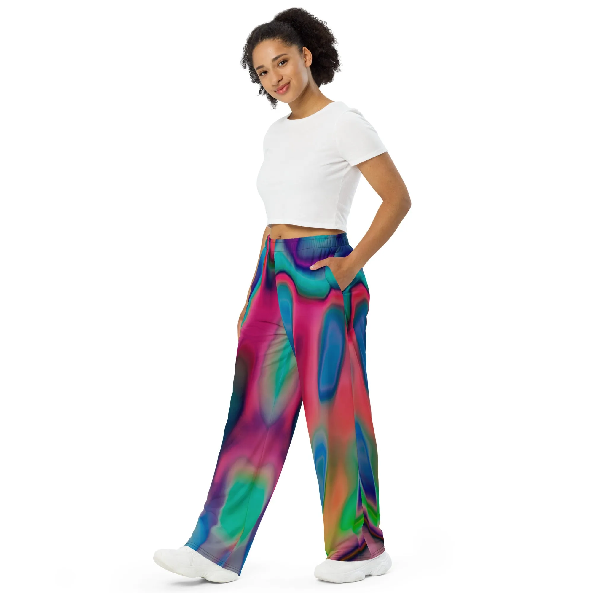 Night series All-over print unisex wide-leg pants