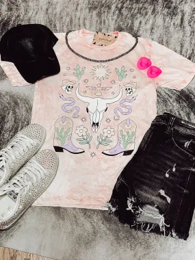 Pink Vintage Western Graphic Tee