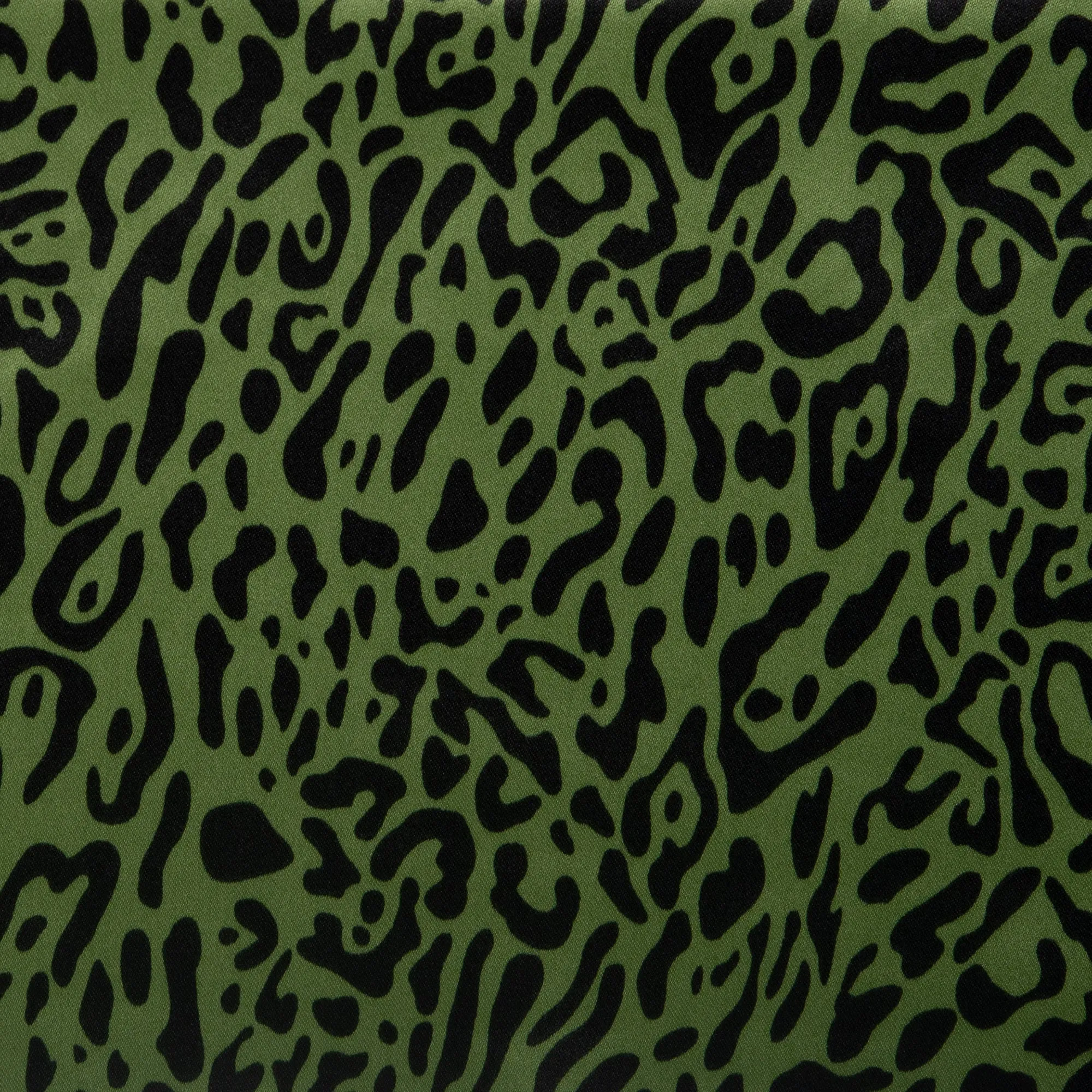 Printed Satin Velvet - CHARLOTTE - Leopard - Green