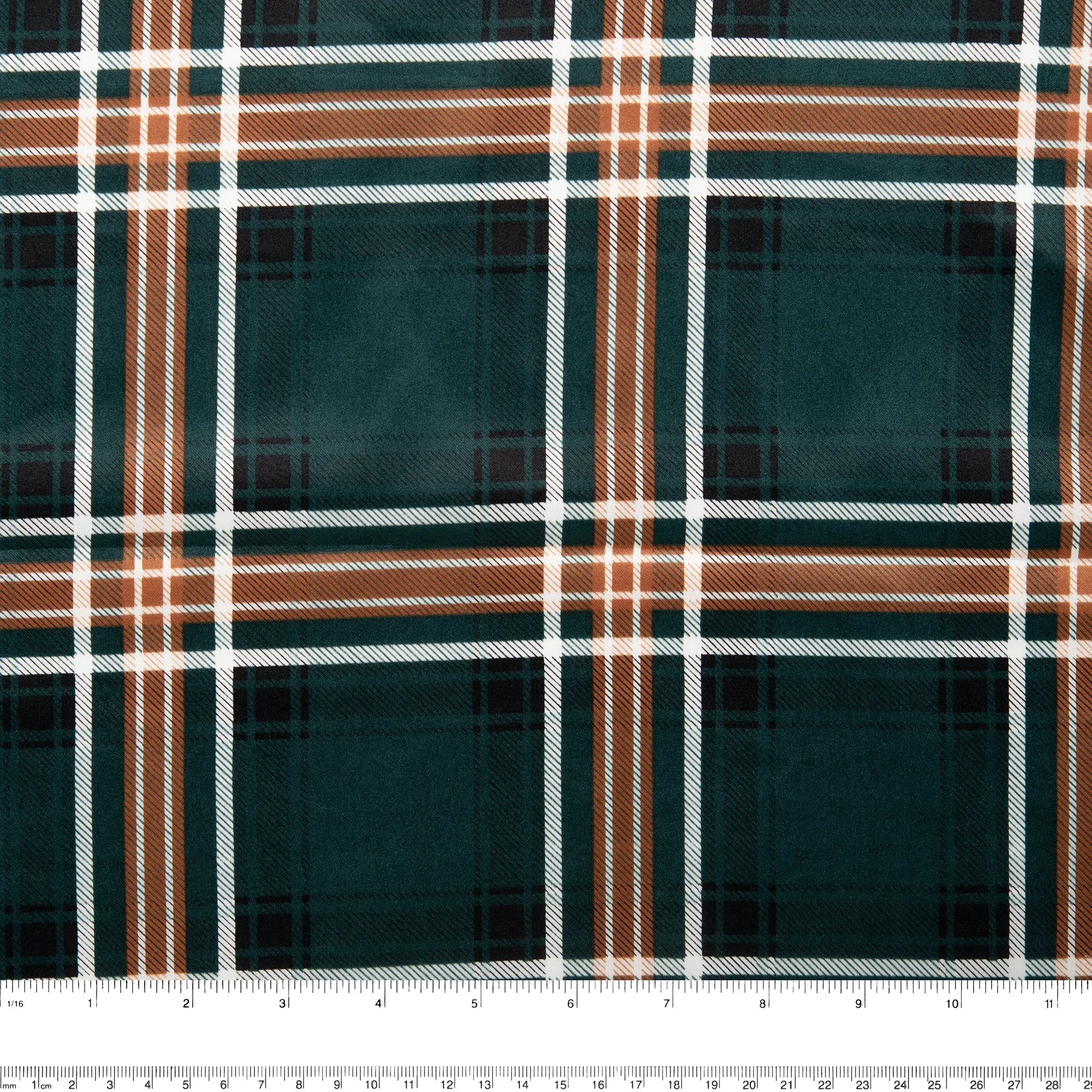 Printed Satin Velvet - CHARLOTTE - Plaids - Green