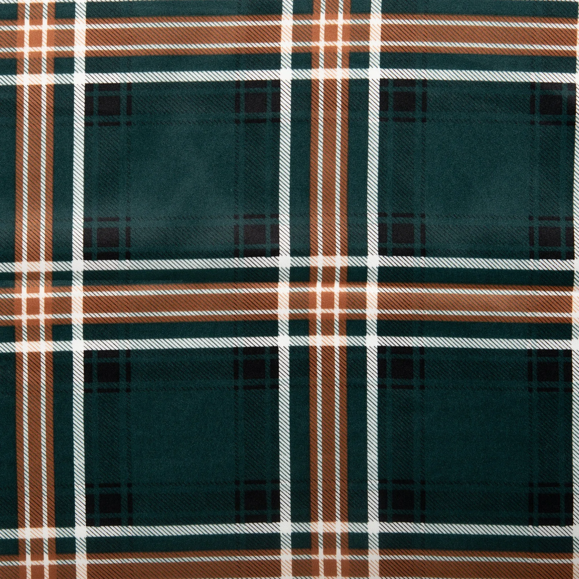 Printed Satin Velvet - CHARLOTTE - Plaids - Green