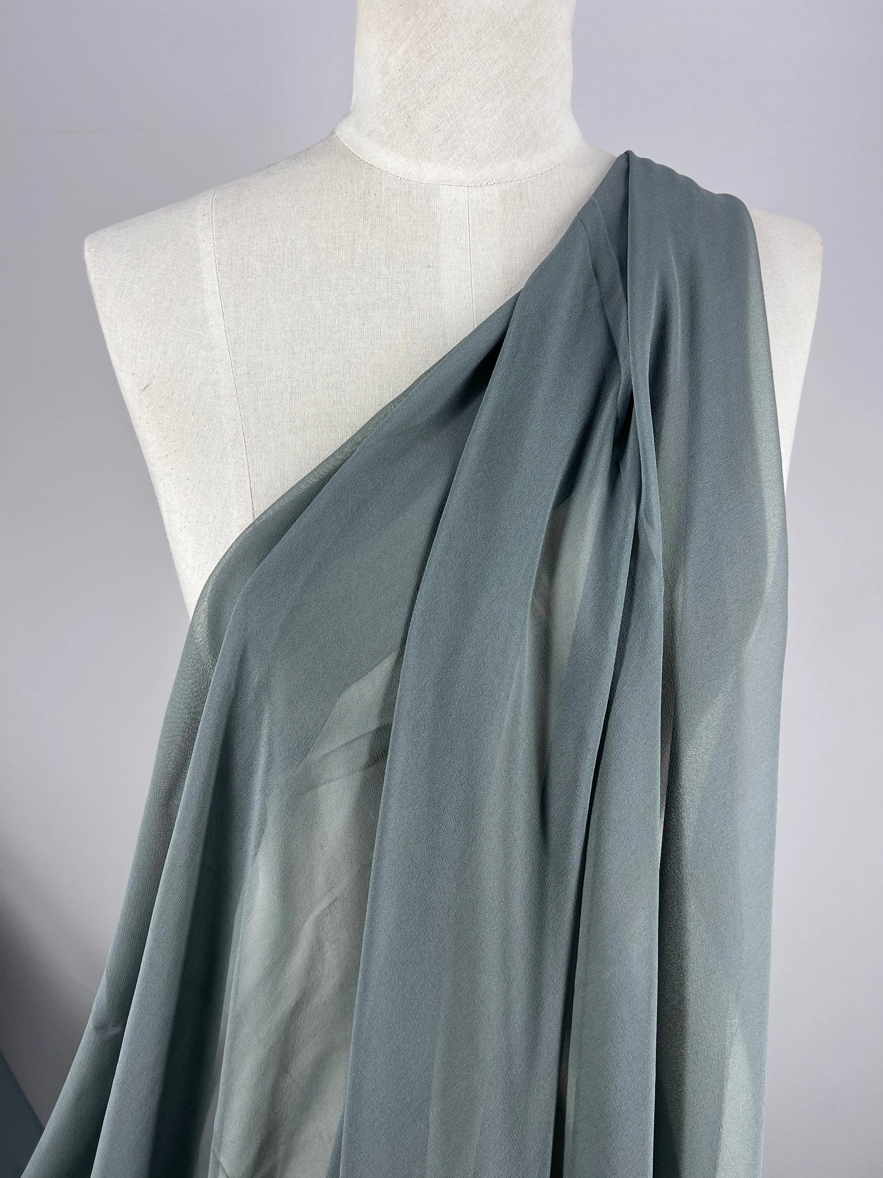 Pure Silk Georgette - Mercury - 135cm