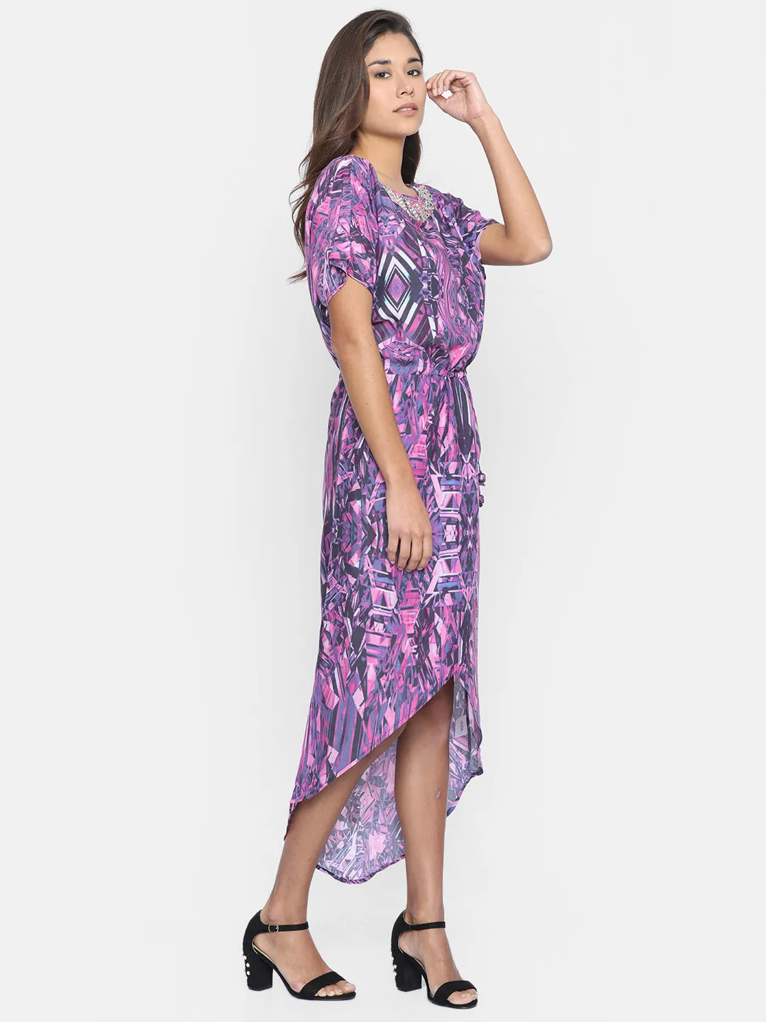 PURPLE EMBROIDERED KAFTAN DRESS - (Clearance - Final Sale)