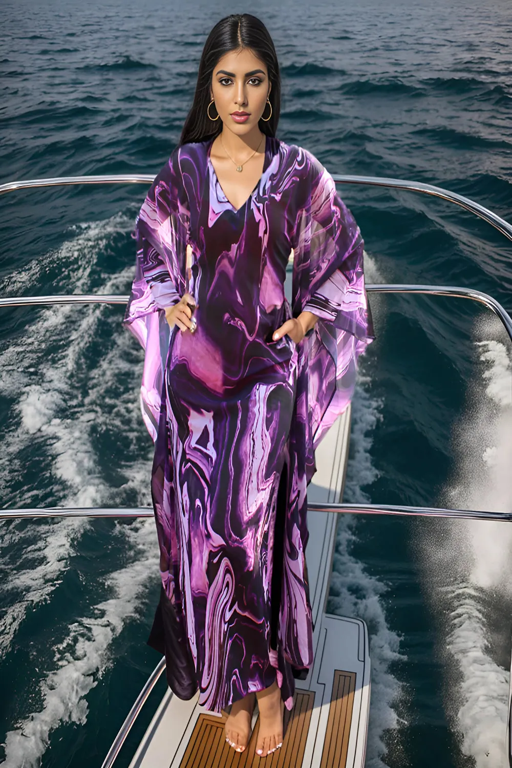 Purple Marble Kaftan