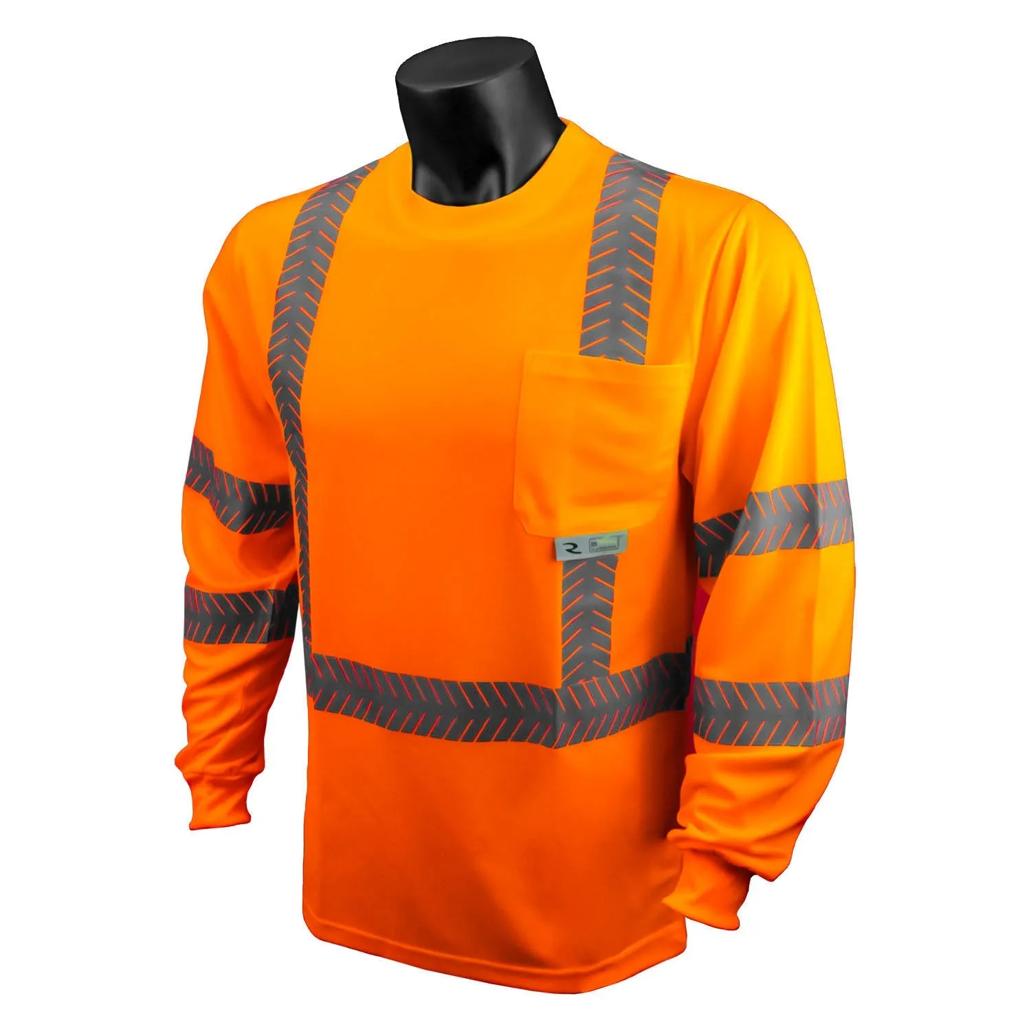 Radians ST24-3 Class 3 High Visibility Long Sleeve Safety T-Shirt with Rad-Shade® UV Protection