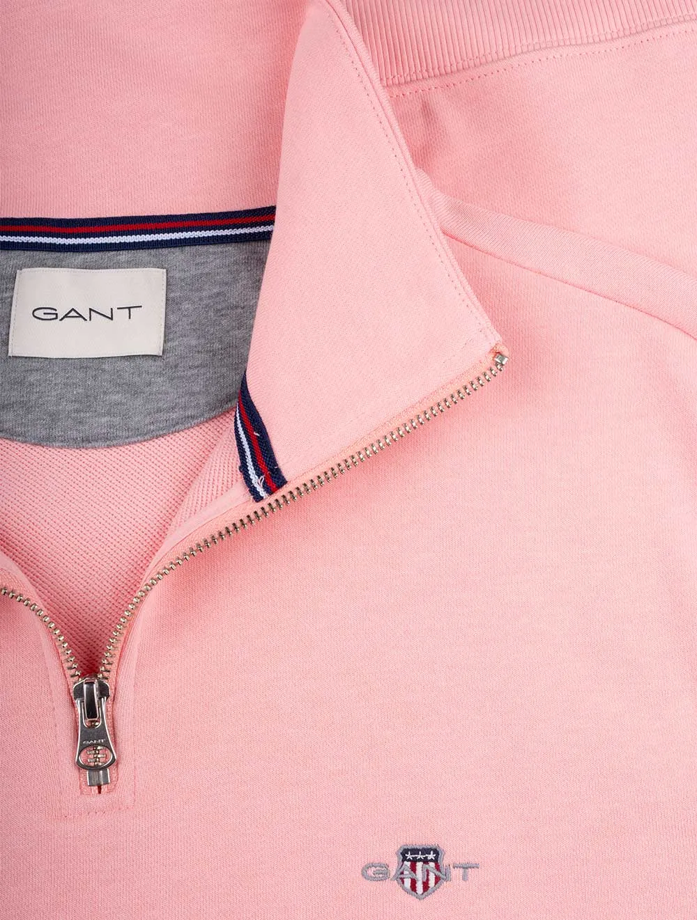 Regular Fit Shield Half Zip Sweat Bubbelgum Pink